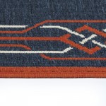 Kaleen Amalie Collection Navy Tangerine Throw Rug 1'9" x 3'