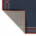 Kaleen Amalie Collection Navy Tangerine Throw Rug 1'9" x 3'