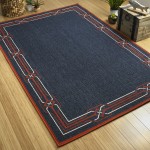 Kaleen Amalie Collection Navy Tangerine Throw Rug 1'9" x 3'