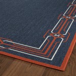 Kaleen Amalie Collection Navy Tangerine Throw Rug 1'9" x 3'