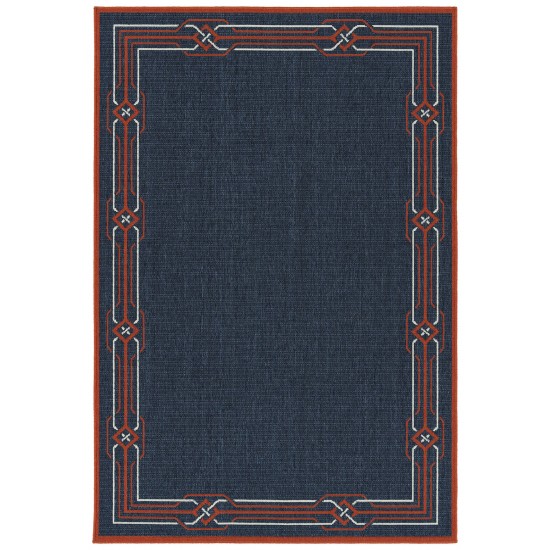 Kaleen Amalie Collection Navy Tangerine Runner 2'2" x 8'