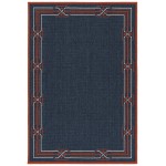 Kaleen Amalie Collection Navy Tangerine Area Rug 3'6" x 5'6"