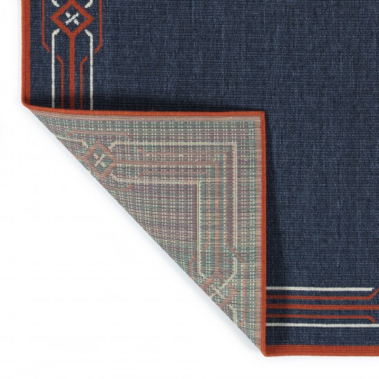 Kaleen Amalie Collection Navy Tangerine Area Rug 3'6" x 5'6"