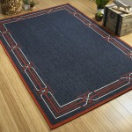 Kaleen Amalie Collection Navy Tangerine Area Rug 3'6" x 5'6"