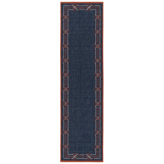 Kaleen Amalie Collection Navy Tangerine Area Rug 3'6" x 5'6"