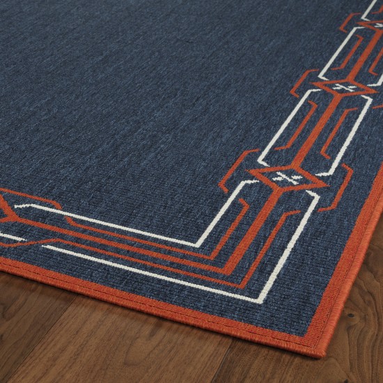 Kaleen Amalie Collection Navy Tangerine Area Rug 3'6" x 5'6"