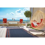 Kaleen Amalie Collection Navy Tangerine Area Rug 3'6" x 5'6"