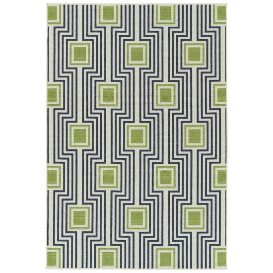 Kaleen Amalie Collection Navy LimeGreen Throw Rug 1'9" x 3'