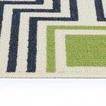 Kaleen Amalie Collection Navy LimeGreen Runner 2'2" x 8'