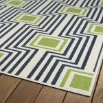 Kaleen Amalie Collection Navy LimeGreen Throw Rug 2'5" x 3'9"