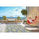 Kaleen Amalie Collection Navy LimeGreen Throw Rug 2'5" x 3'9"