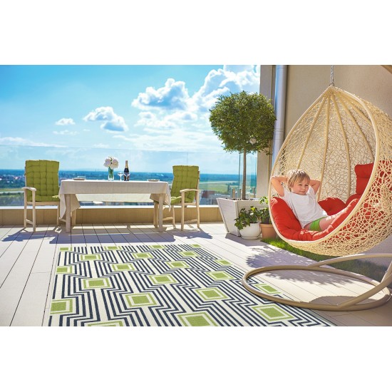 Kaleen Amalie Collection Navy LimeGreen Area Rug 3'6" x 5'6"