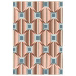 Kaleen Amalie Collection Tangerine LtBlue Area Rug 5' x 7'6"