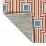 Kaleen Amalie Collection Tangerine LtBlue Area Rug 5' x 7'6"