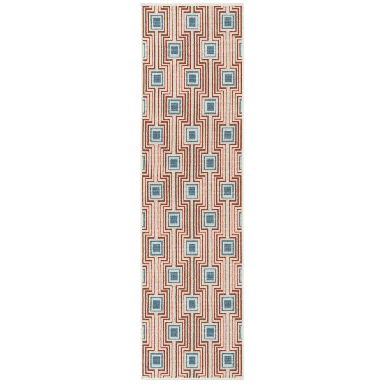 Kaleen Amalie Collection Tangerine LtBlue Area Rug 5' x 7'6"