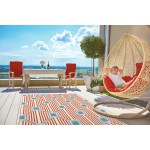 Kaleen Amalie Collection Tangerine LtBlue Area Rug 5' x 7'6"