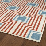 Kaleen Amalie Collection Tangerine LtBlue Area Rug 7'2" x 10'5"