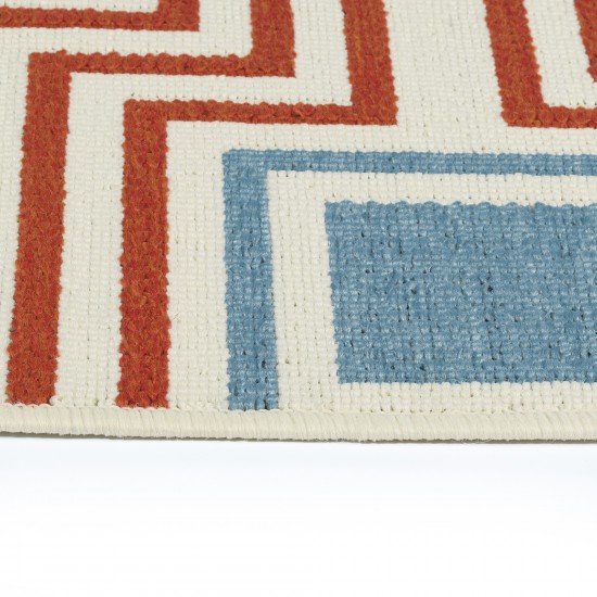 Kaleen Amalie Collection Tangerine LtBlue Area Rug 7'2" x 10'5"