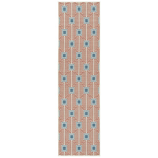 Kaleen Amalie Collection Tangerine LtBlue Area Rug 7'2" x 10'5"