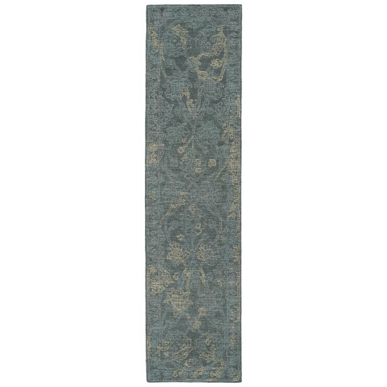 Kaleen Courvert Collection Dark Pewter Green Runner 2' x 8'