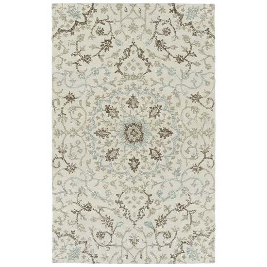 Kaleen Courvert Collection Ivory Brown Throw Rug 3' x 5'