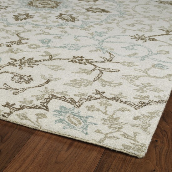 Kaleen Courvert Collection Ivory Brown Throw Rug 3' x 5'