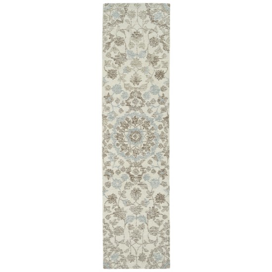 Kaleen Courvert Collection Ivory Brown Throw Rug 3' x 5'