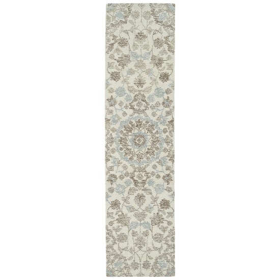 Kaleen Courvert Collection Ivory Brown Area Rug 9' x 13'
