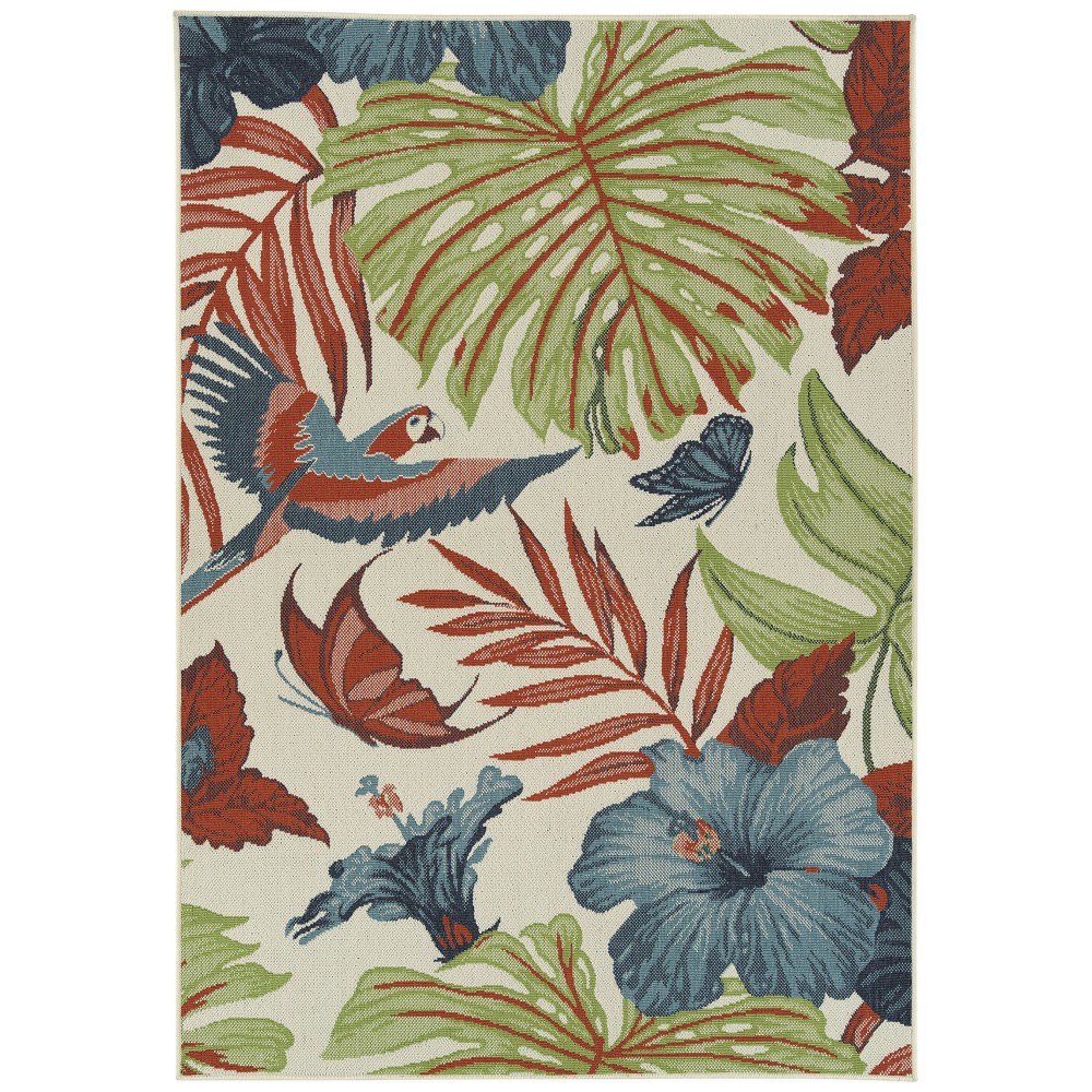 Kaleen Amalie Collection Ivory Blue Area Rug 3'6" x 5'6"
