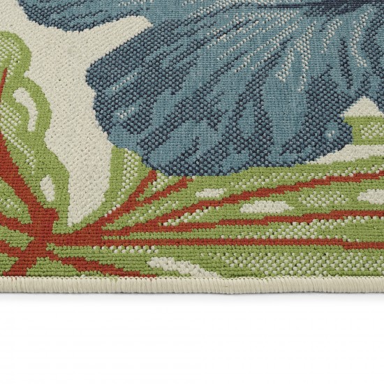 Kaleen Amalie Collection Ivory Blue Area Rug 3'6" x 5'6"