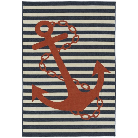 Kaleen Amalie Collection AML14-22 Navy Throw Rug 1'9" x 3'