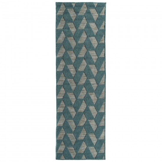 Kaleen Cove Collection COV02-91 Teal Throw Rug 2' x 3'