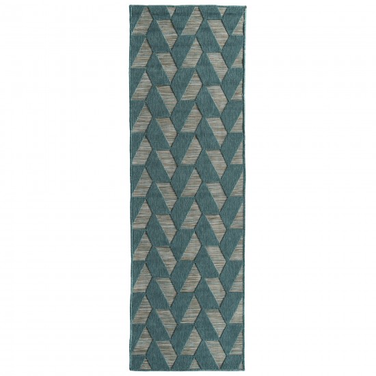 Kaleen Cove Collection COV02-91 Teal Area Rug 5'3" x 7'6"