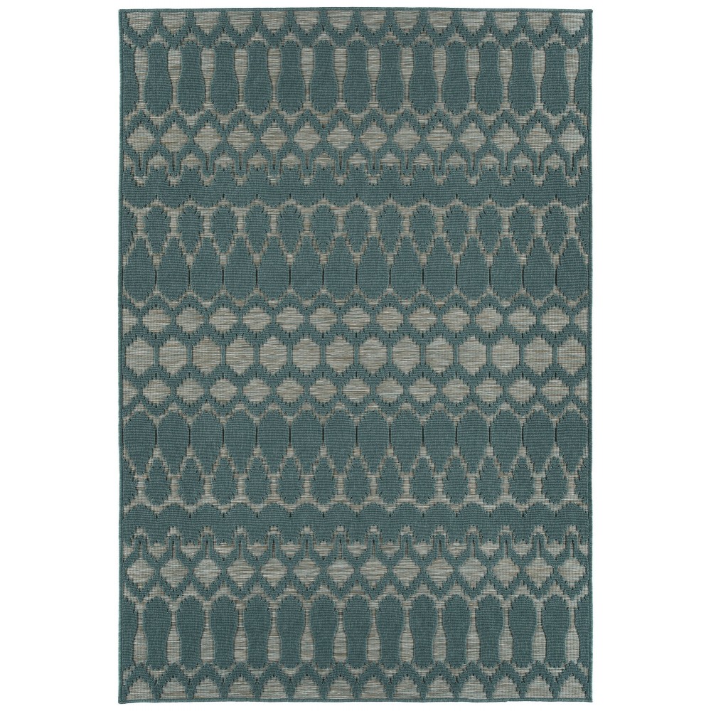 Kaleen Cove Collection COV03-91 Teal Throw Rug 2' x 3'