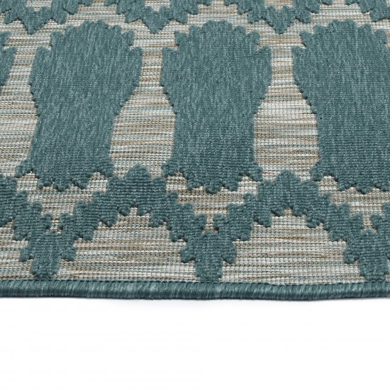 Kaleen Cove Collection COV03-91 Teal Throw Rug 2' x 3'