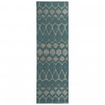 Kaleen Cove Collection COV03-91 Teal Runner 2' x 6'