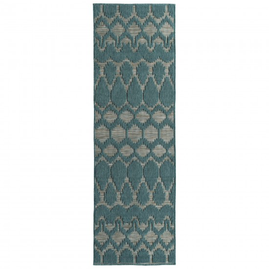 Kaleen Cove Collection COV03-91 Teal Runner 2' x 6'