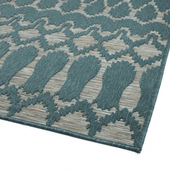 Kaleen Cove Collection COV03-91 Teal Area Rug 5'3" x 7'6"