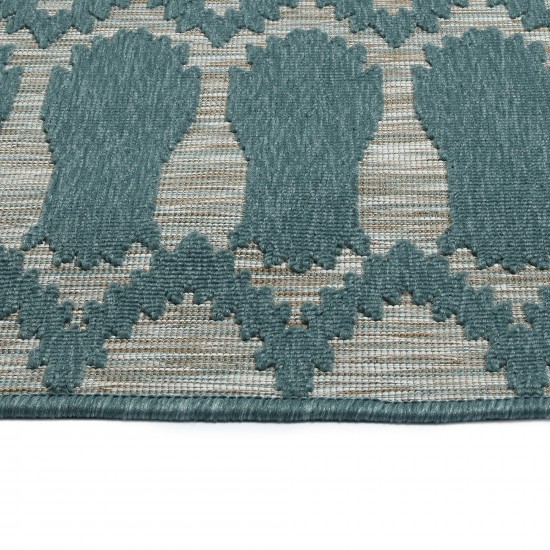 Kaleen Cove Collection COV03-91 Teal Area Rug 5'3" x 7'6"