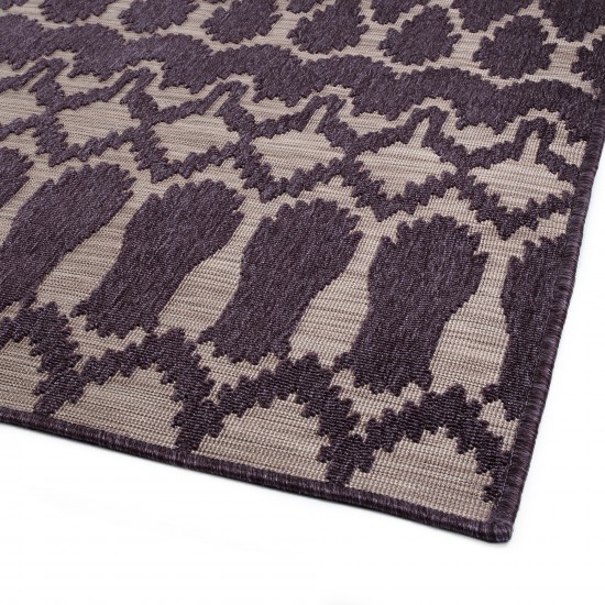 Kaleen Cove Collection Dark Purple Throw Rug 2' x 3'