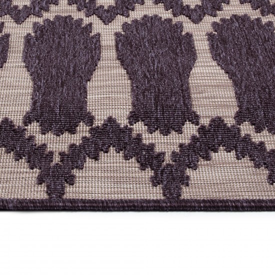 Kaleen Cove Collection Dark Purple Area Rug 5'3" x 7'6"