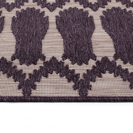 Kaleen Cove Collection Dark Purple Area Rug 7'10" x 10'