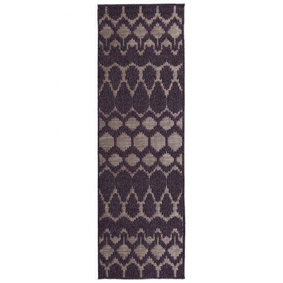 Kaleen Cove Collection Dark Purple Area Rug 7'10" x 10'