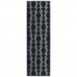 Kaleen Cove Collection Dark Navy Runner 2' x 6'