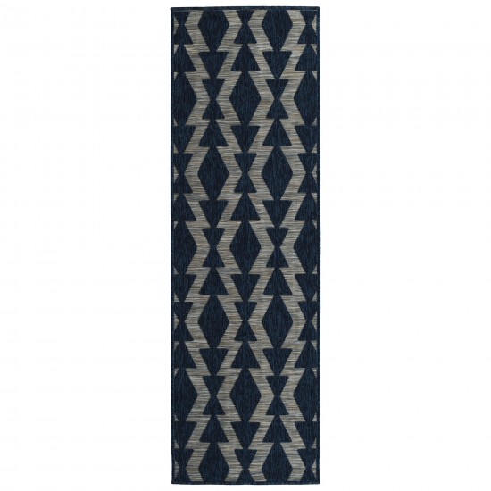 Kaleen Cove Collection Dark Navy Runner 2' x 6'