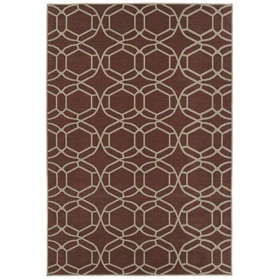 Kaleen Cove Collection Dark Red Area Rug 5'3" x 7'6"