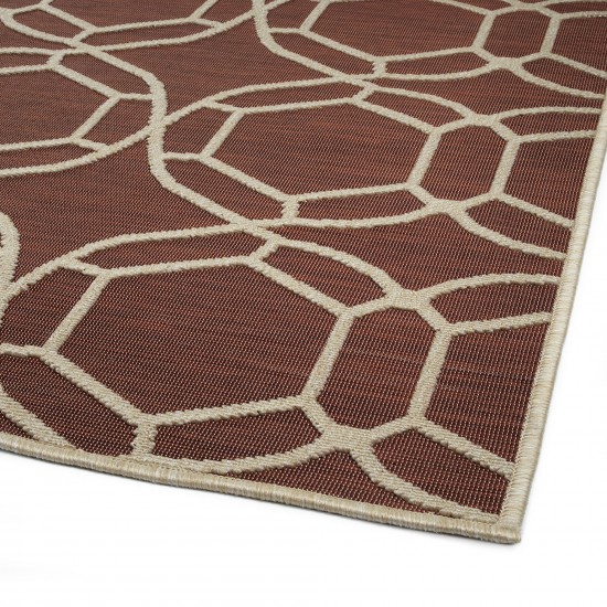 Kaleen Cove Collection Dark Red Area Rug 5'3" x 7'6"