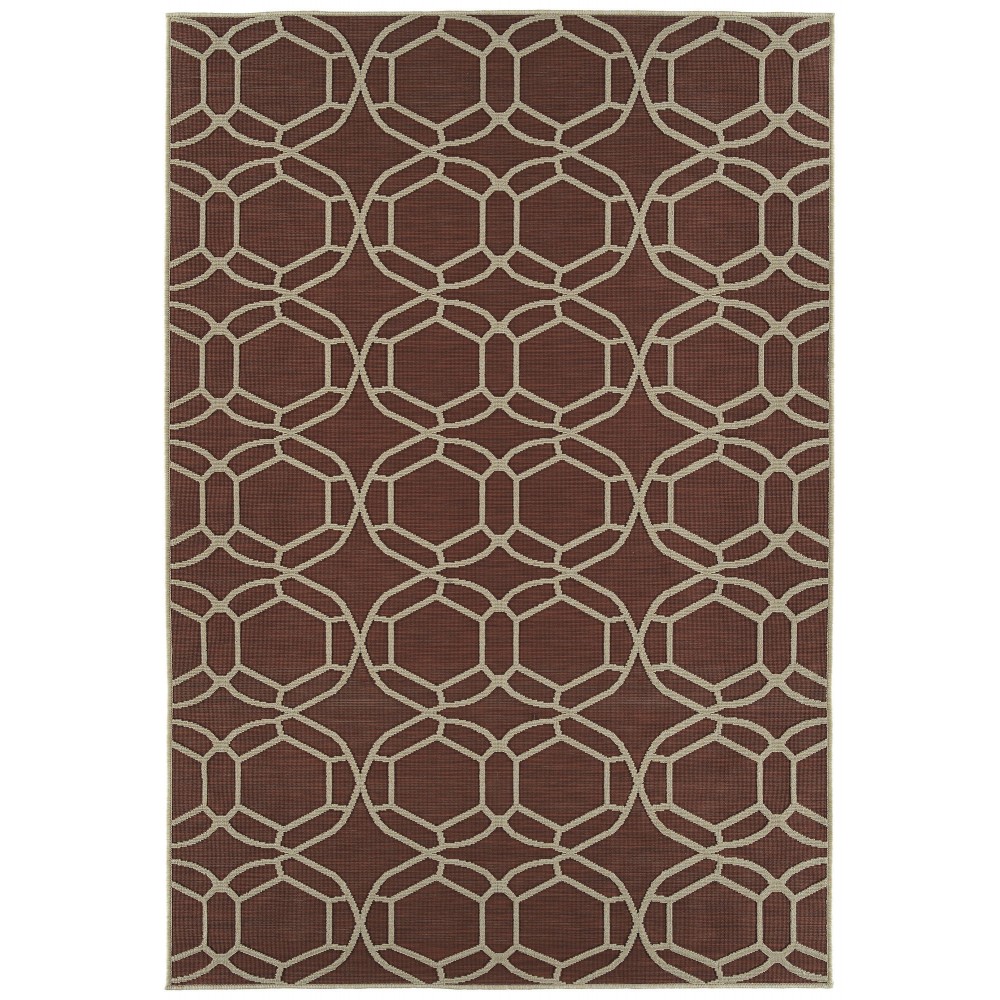 Kaleen Cove Collection Dark Red Area Rug 7'10" x 10'