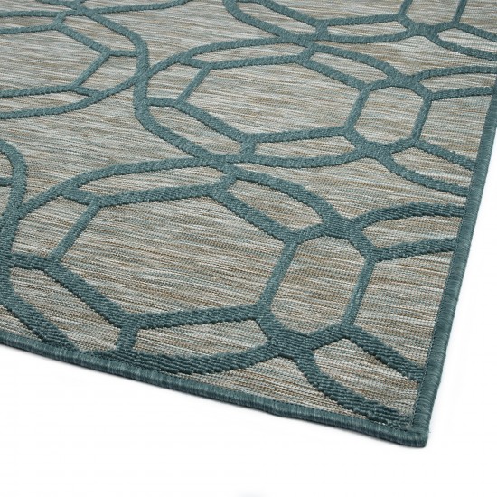 Kaleen Cove Collection COV05-91 Teal Throw Rug 2' x 3'