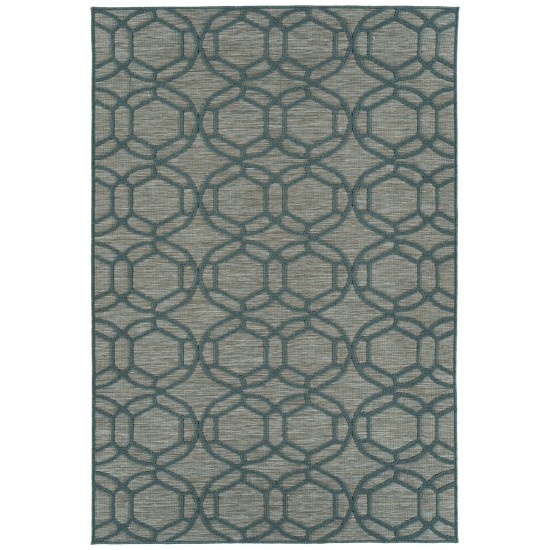 Kaleen Cove Collection COV05-91 Teal Area Rug 5'3" x 7'6"